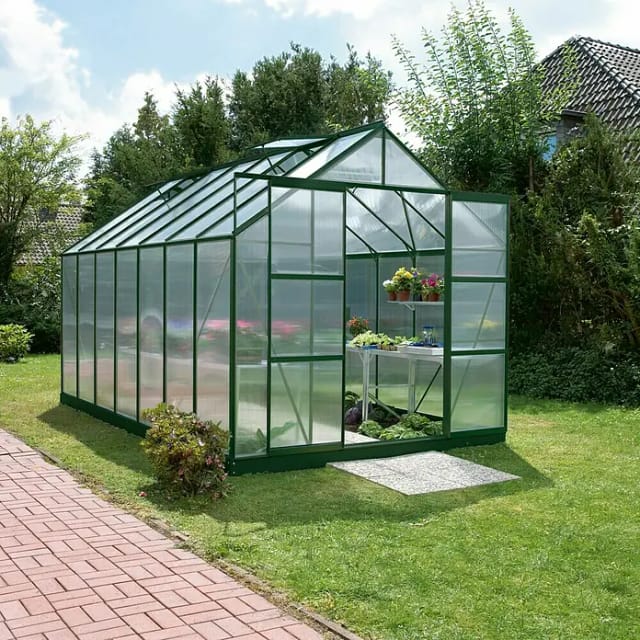 VITAVIA Gewächshaus »Uranus 11500«, 11,5 m², Kunststoff/Aluminium, winterfest - gruen