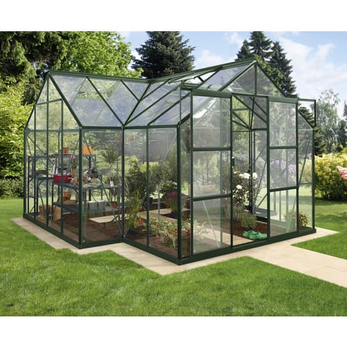 VITAVIA Gewächshaus »Sirona«, 13 m², Aluminium/ESG Glas, winterfest - gruen