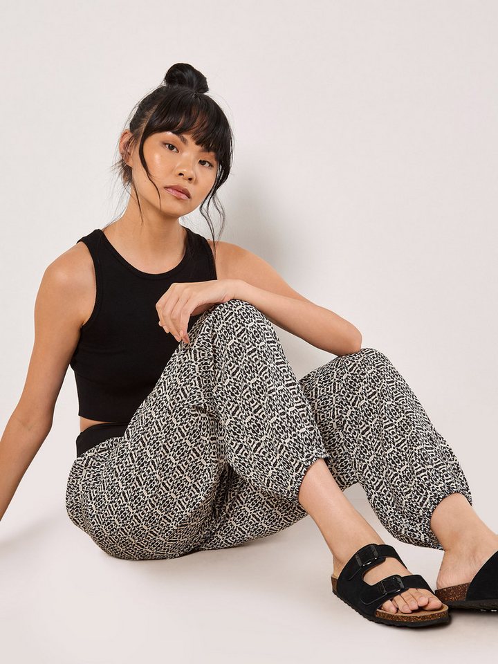 Apricot Jogger Pants Ikat-Jersey-Jogginghose mit Gummibund Bild 4