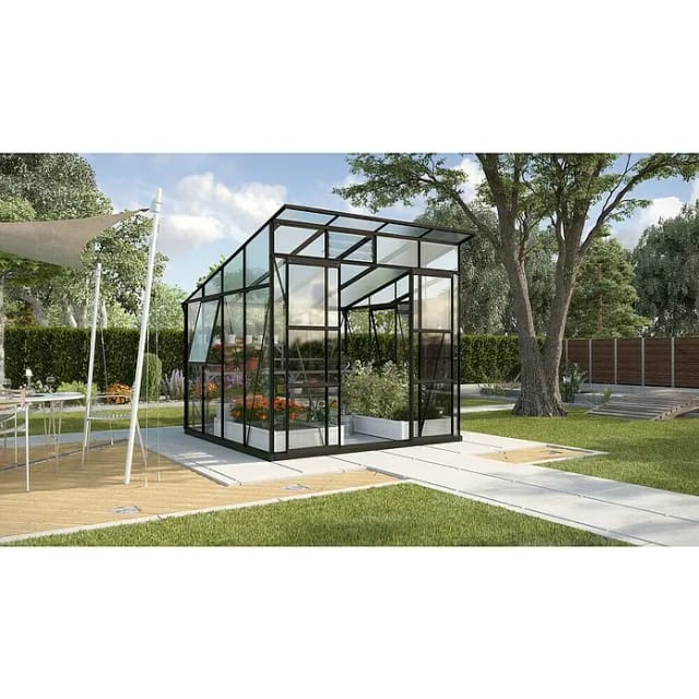 VITAVIA Gewächshaus »Freya«, 7,6 m², Kunststoff/Aluminium/ESG Glas, winterfest - grau
