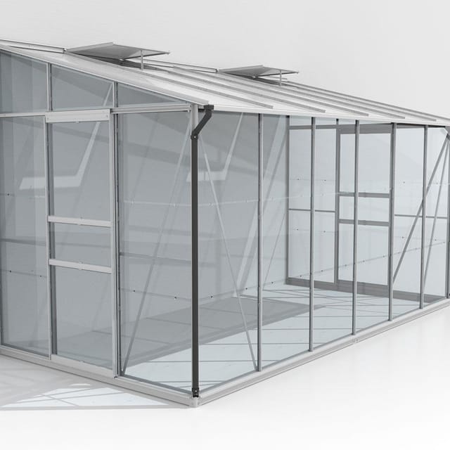 VITAVIA Anlehngewächshaus »Osiris 7800«, 7,8 m², Kunststoff/Aluminium/ESG Glas, winterfest - silberfarben