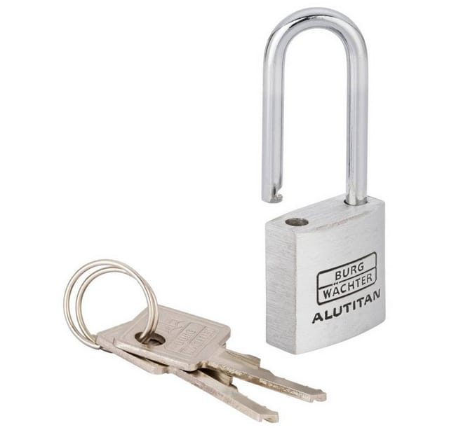 BURG WÄCHTER Vorhangschloss, aus Aluminium - silberfarben