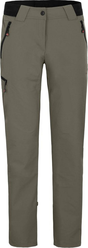 Bergson Outdoorhose VIDAA COMFORT Damen Wanderhose, leicht, elastisch, Kurzgrößen, grau/grün