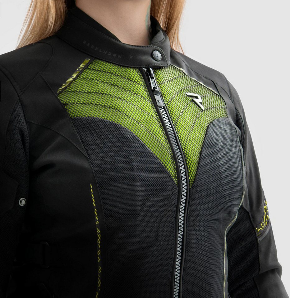 Rebelhorn Motorradjacke Jax wasserdichte Damen Motorrad Textiljacke Rückenprotektor enthalten,Verbindungsreißverschluss,Ellenbogenpro Bild 4
