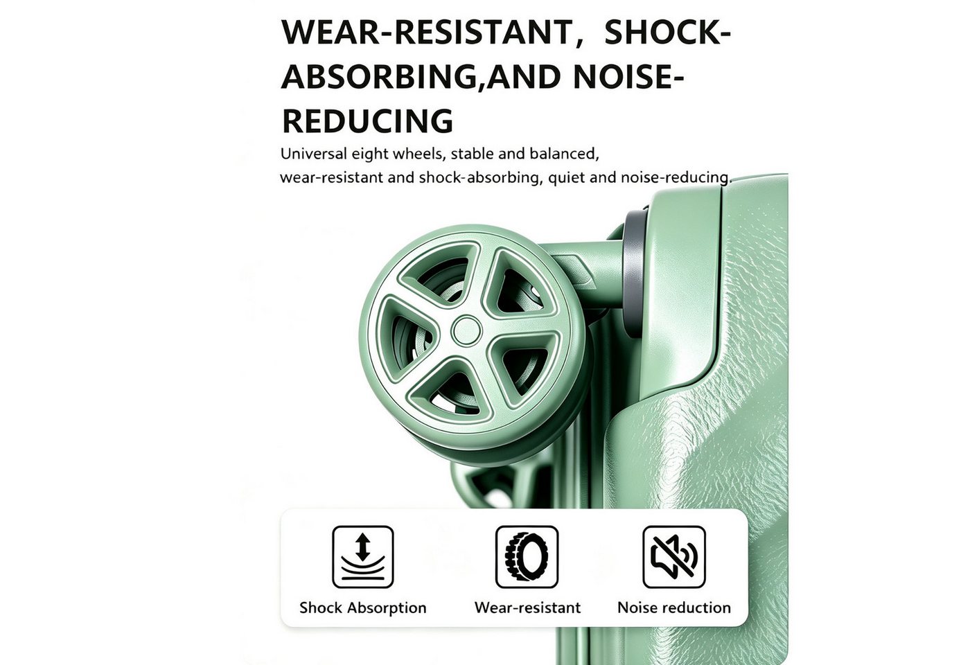 Super Solu Kofferset Hartschalenkoffer Set (M,L,XL) aus PP-Polypropylen, Erweiterbar, TSA, 4 Rollen, (Reisekoffer Set, 3 tlg., Grün), Robustes Öko-PP, Diebstahlschutz, Dehnfalte & Alu-Stange Bild 2