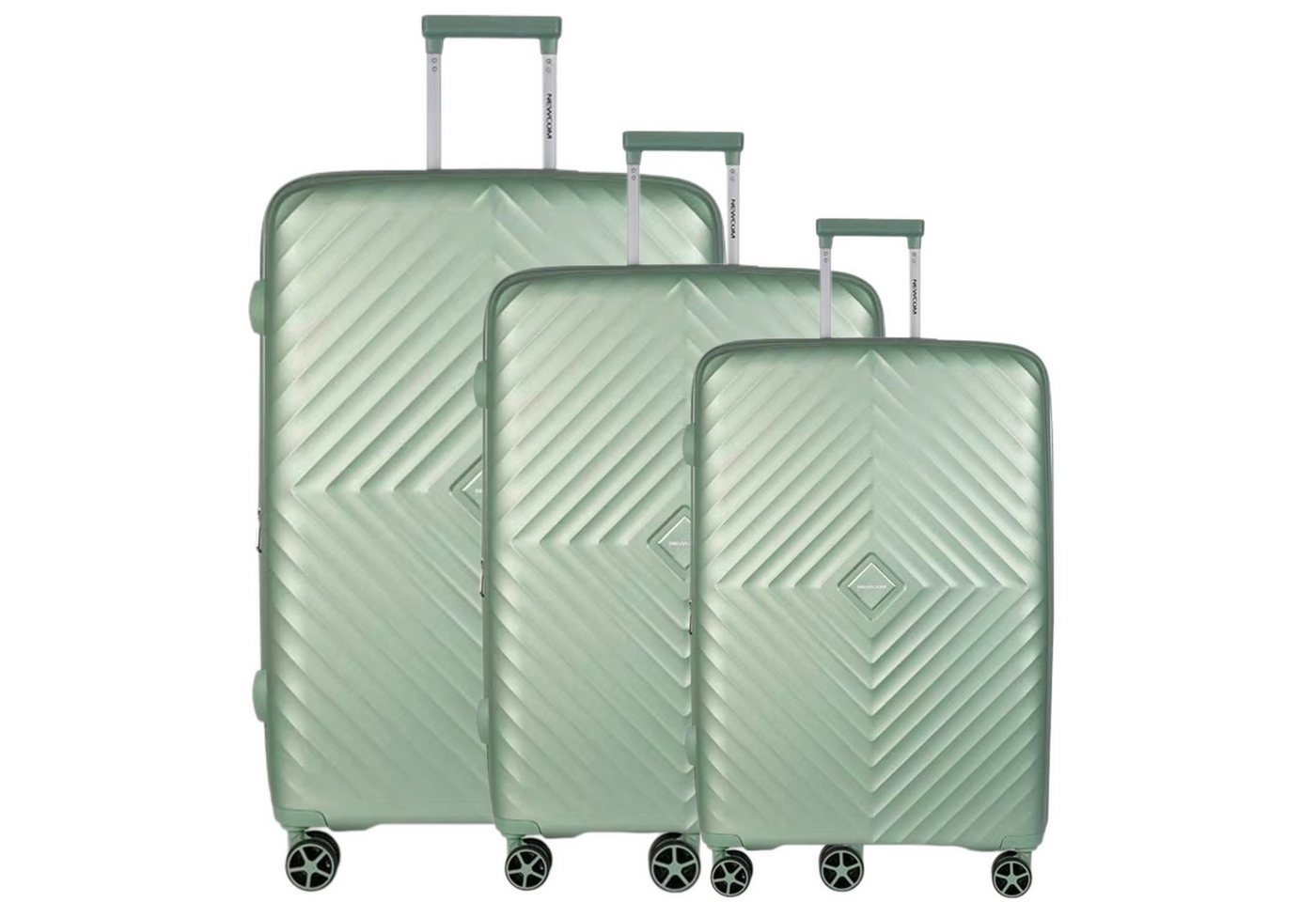 Super Solu Kofferset Hartschalenkoffer Set (M,L,XL) aus PP-Polypropylen, Erweiterbar, TSA, 4 Rollen, (Reisekoffer Set, 3 tlg., Grün), Robustes Öko-PP, Diebstahlschutz, Dehnfalte & Alu-Stange Bild 3