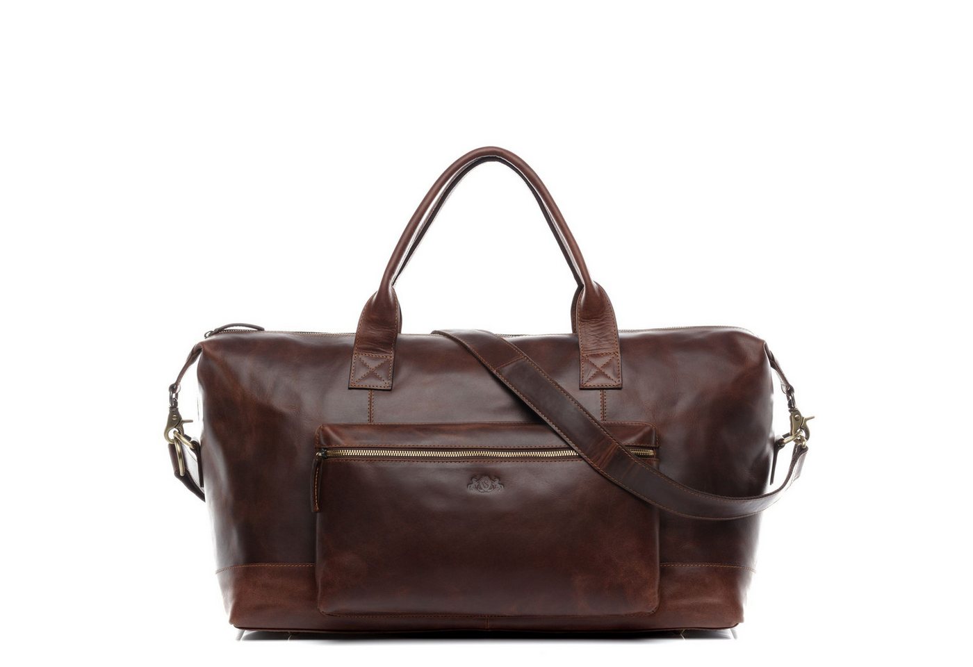 SID & VAIN Reisetasche echt Leder Weekender groß Ledertasche braun BRIXTON, Echtleder Reisegepäck für Damen & Herren, Sporttasche XL braun Bild 2