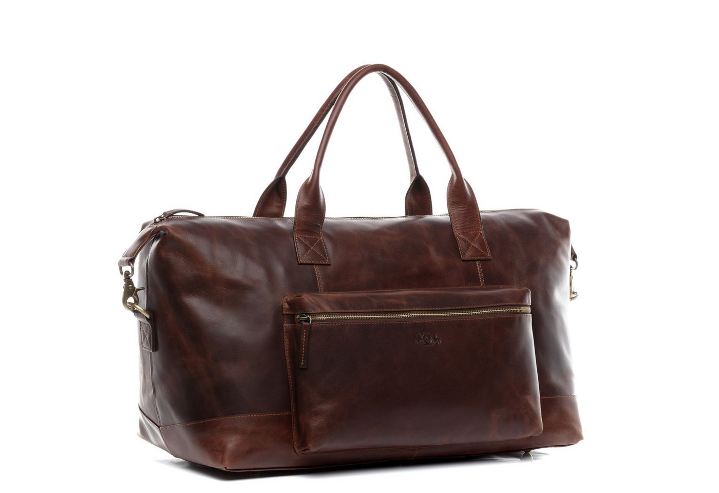 SID & VAIN Reisetasche echt Leder Weekender groß Ledertasche braun BRIXTON, Echtleder Reisegepäck für Damen & Herren, Sporttasche XL braun Bild 5