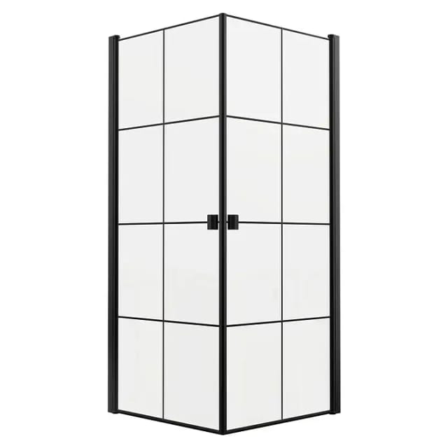 Marwell Glasdusche, BxHxT: 90 x 200 x 90 cm - schwarz