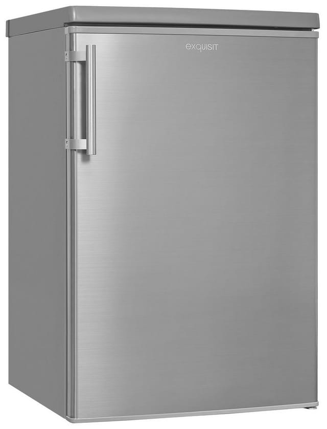 Exquisit Vollraumkühlschrank, BxHxL: 55 x 85,5 x 57 cm, 127 l, edelstahlfarben - silberfarben