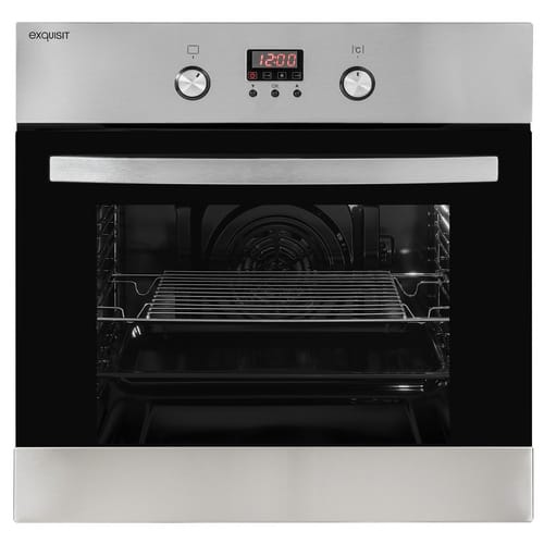 Exquisit Einbau-Backofen »EBE 65-1H«, 58 l, metall, silbergrau - silberfarben