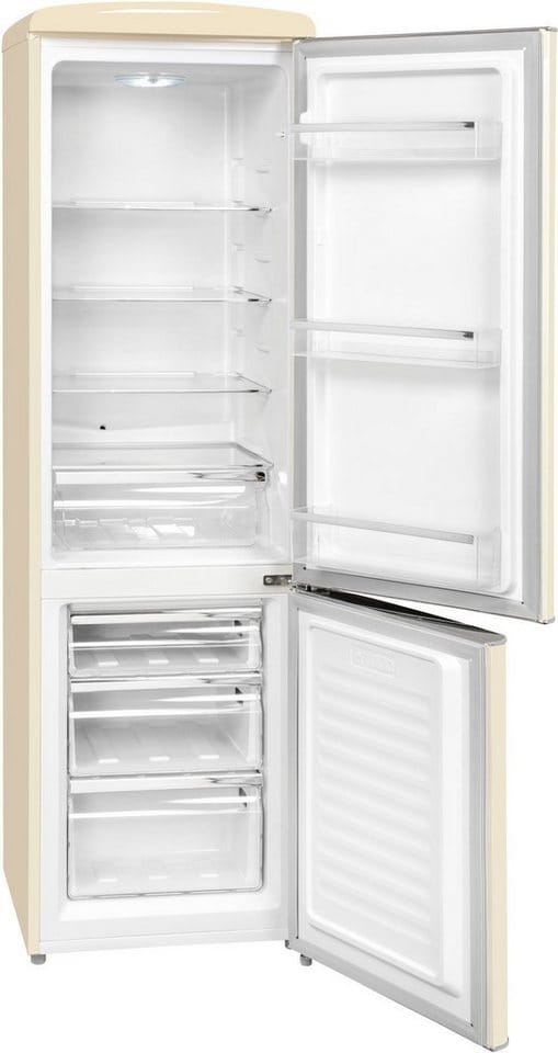 Exquisit Retro Kühl-Gefrierkombination »RKGC250-70-H«, BxHxL: 54,5 x 183 x 57,5 cm - weiss