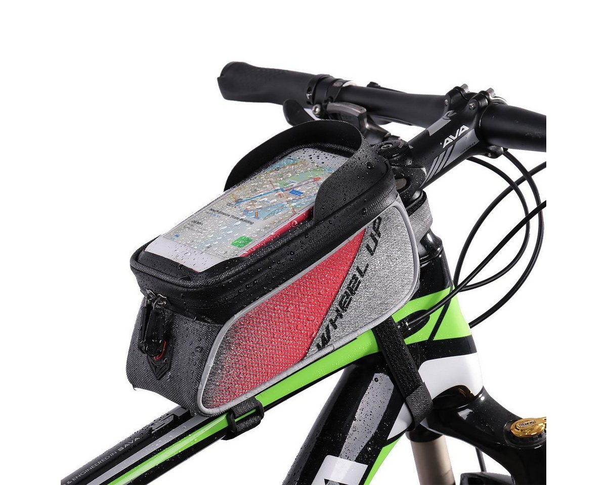 MidGard Fahrradtasche Fahrrad-Rahmentasche wasserabweisend e-Bike Smartphone-Halterung, Mit geräumigem Hauptfach
