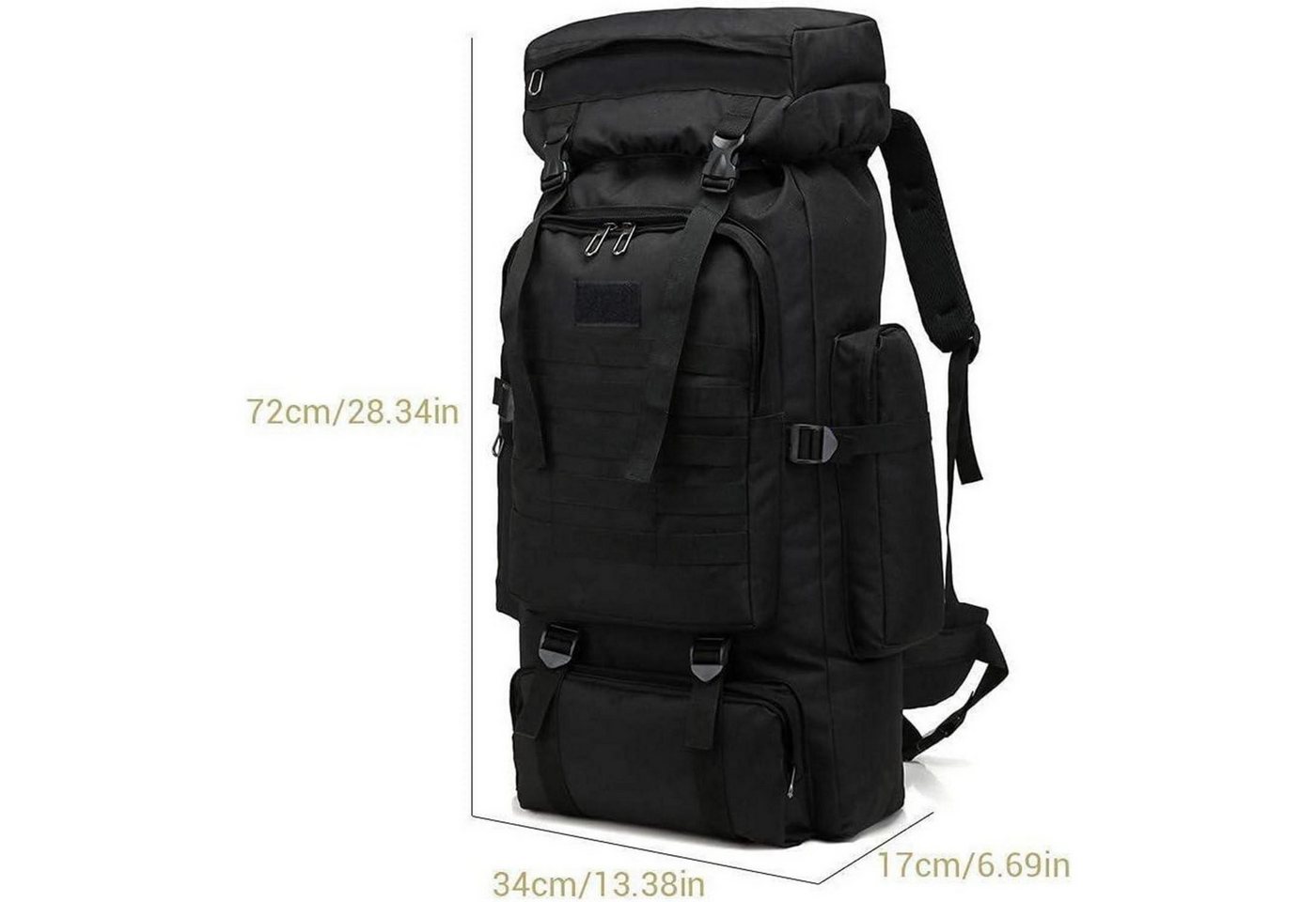 LuxusKollektion Trekkingrucksack Wanderrucksack 60L 80L Wasserdicht Trekking Reiserucksack Schwarz Bild 5