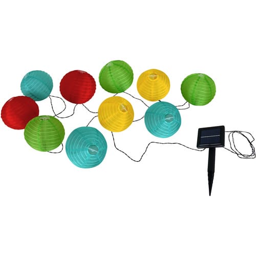 NÄVE Lichterkette, 10 LEDs, Solar, Metall+Kunststoff, bunt