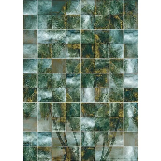 KOMAR Vliestapete, Palme, bunt - blau