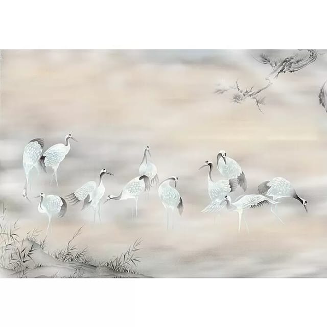 KOMAR Vliestapete, Vögel, bunt - weiss