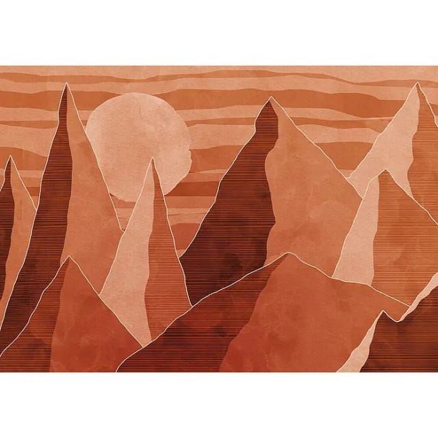 KOMAR Vliestapete, Sand, Berge, bunt - rot