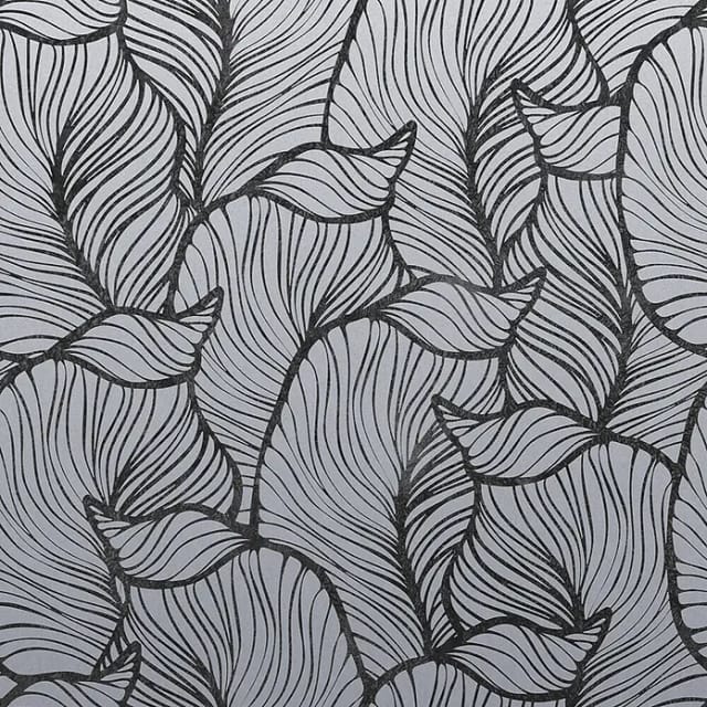 marburg Vliestapete »Smart Art Easy«, Blätter, Grafisch, grau/schwarz