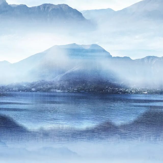 marburg Vliestapete »Smart Art Easy«, See, Nebel, blau/grau