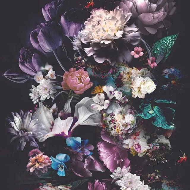 marburg Vliestapete »Smart Art Easy«, Blumen, Rosen, Lilien, lila/violett