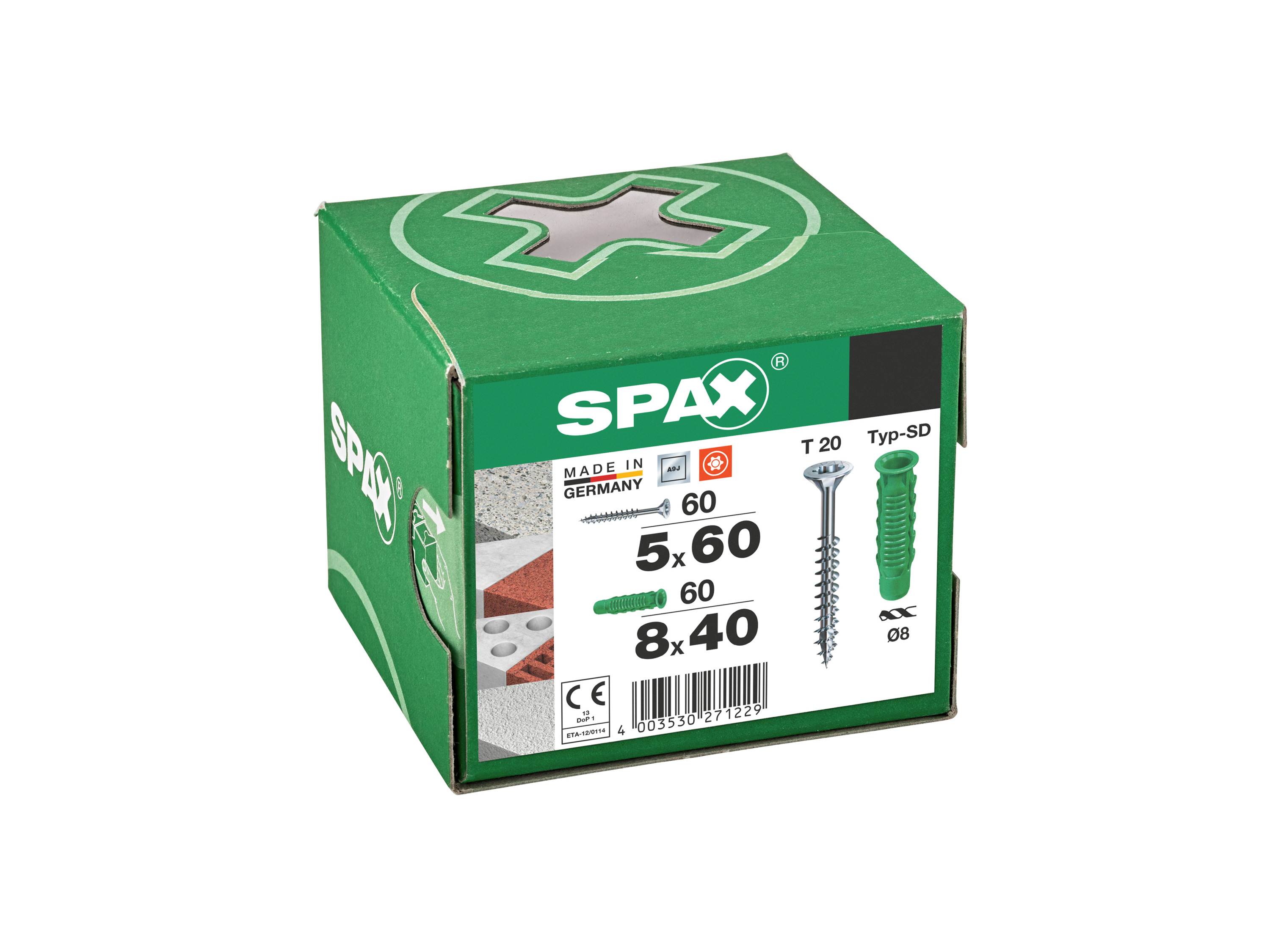 SPAX Dübel-Schrauben-Set »WIROX«, 120 Teile, Spreiz-Dübel Typ SD 8x40, Universalschrauben 5x60 Bild 2