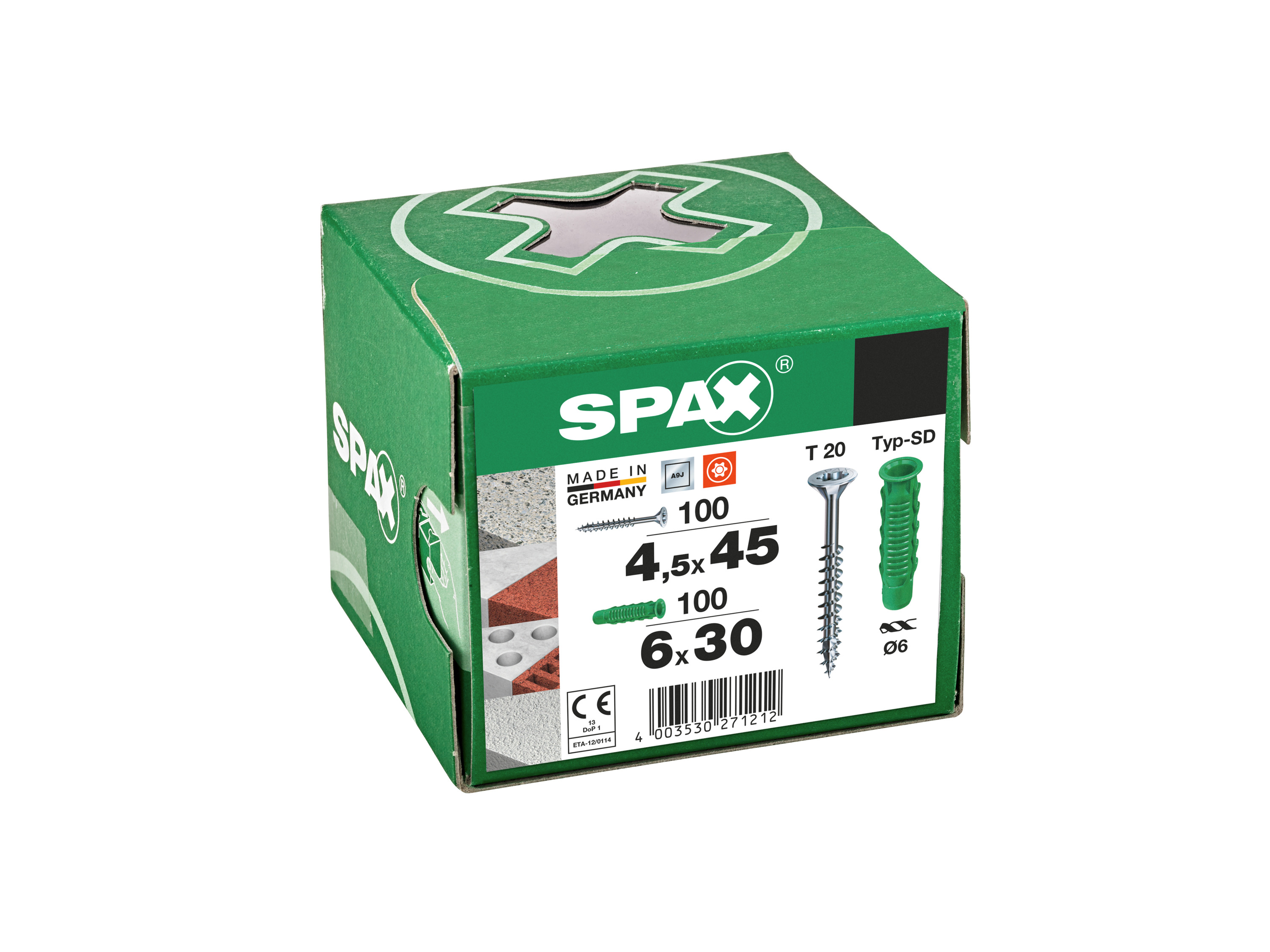 SPAX Dübel-Schrauben-Set »WIROX«, 200 Teile, Spreiz-Dübel Typ SD 6x30, Universalschrauben 4,5x45 Bild 2