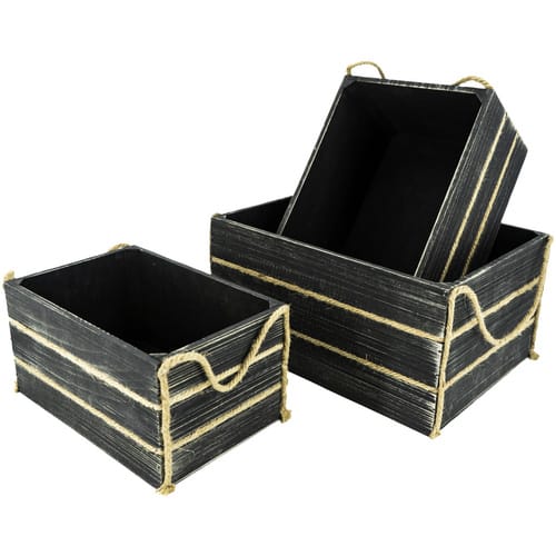NOOR living Aufbewahrungskiste, BxHxL: 30 x 20 x 40 cm, Holz - schwarz
