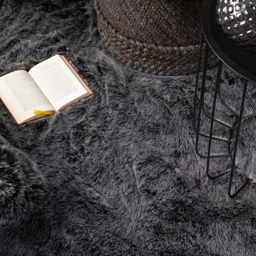 Hochflor-Teppich »My Samba«, BxL: 80 x 80 cm, anthrazit - schwarz