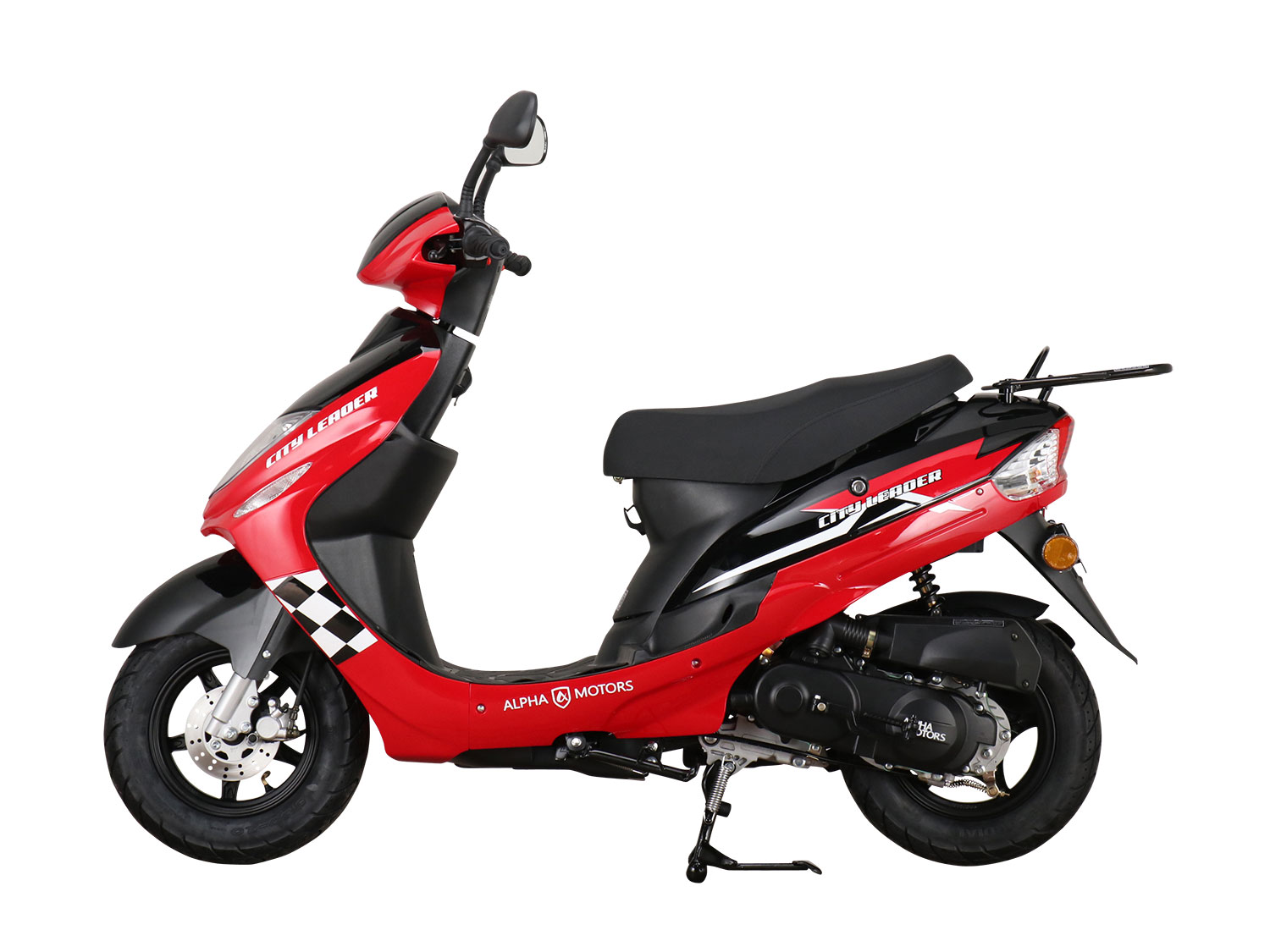 ALPHA MOTORS Mofaroller CityLeader 50 ccm (25 km/h EURO 5, Rot) Bild 2