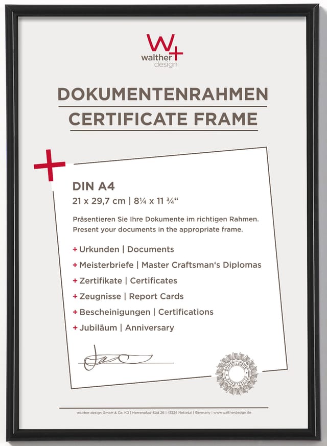 Walther Design Bilderrahmen »GALERIA«, BxL: 22,1 x 30,8 cm, Schwarz, Kunststoff
