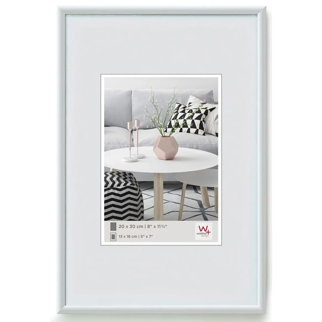Walther Design Bilderrahmen »GALERIA«, BxL: 21 x 31 cm, weiß, Kunststoff - weiss