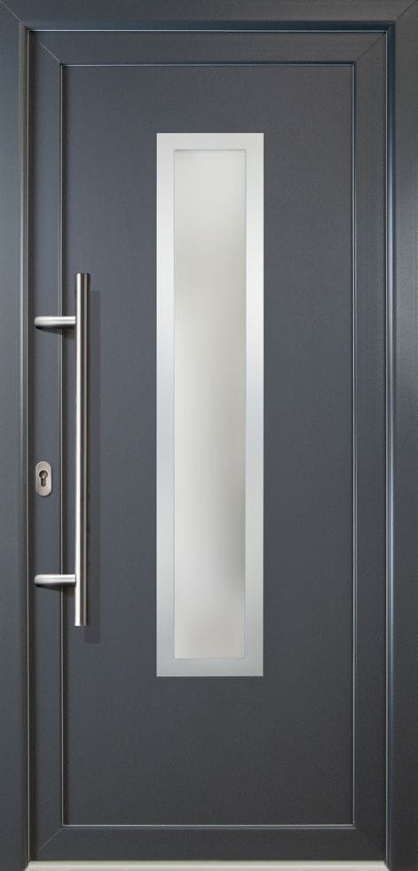 Meeth Kunststoff-Haustür »Signum PVC«, titanfarben, nach Innen öffnend, ohne Türgriff - grau