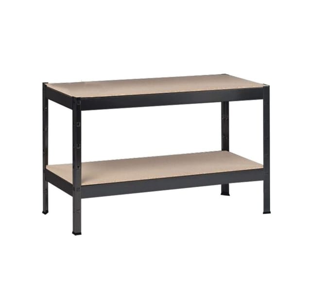 SCHULTE REGALWELT Stecksystem-Grundregal, BxHxT: 100 x 43 x 40 cm, 2 Böden, Metall/Holz - schwarz