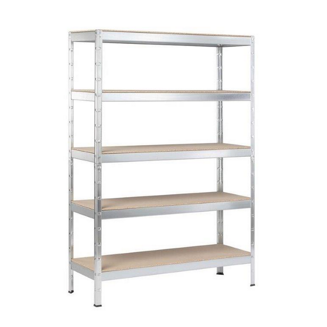 SCHULTE REGALWELT Stecksystem Schwerlastregal, BxHxT: 130 x 180 x 45 cm, 5 Böden, Metall - silberfarben