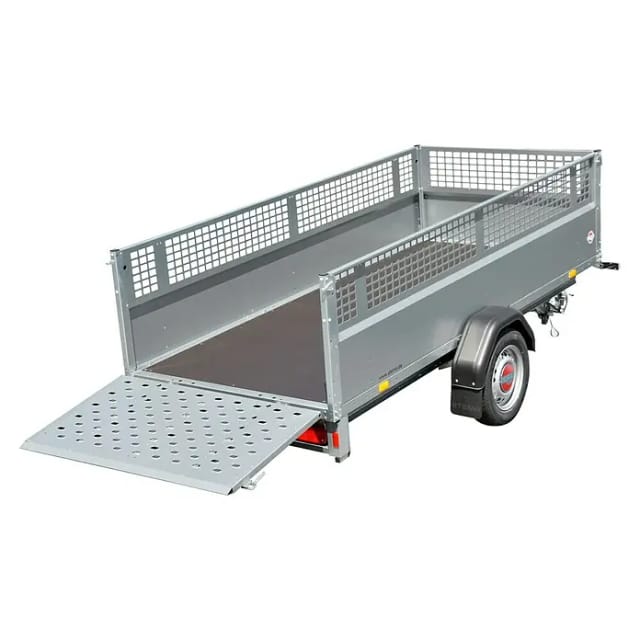 STEMA PKW-Anhänger »REX 25«, BxL: 128 cm x 251 cm, max. Nutzlast 465 kg, mit Gitterbeplankung - silberfarben