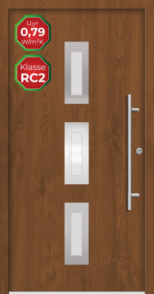 Splendoor Sicherheitshaustür »PULA Prime RC2«, Aluminium, in golden oak - braun