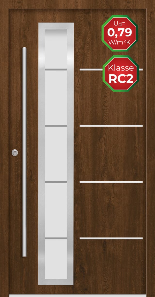 Splendoor Sicherheitshaustür »SPLIT Prime RC2«, Aluminium, in nussbaum - braun