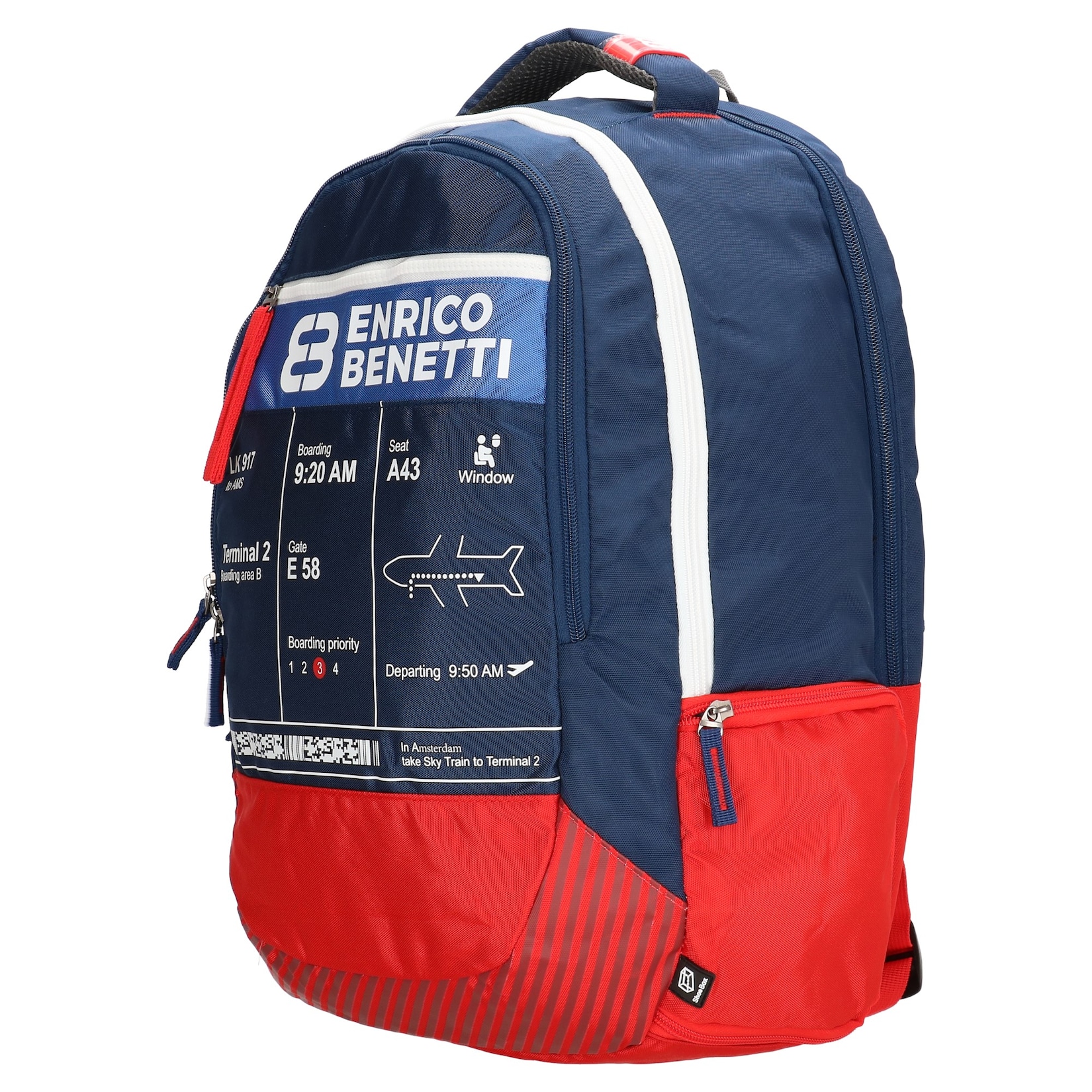 HTI-Living Rucksack Laptoptasche Blau-Rot