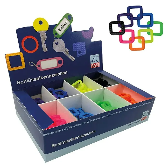BASI Schlüsselring, Kunststoff, Leuchtfarben