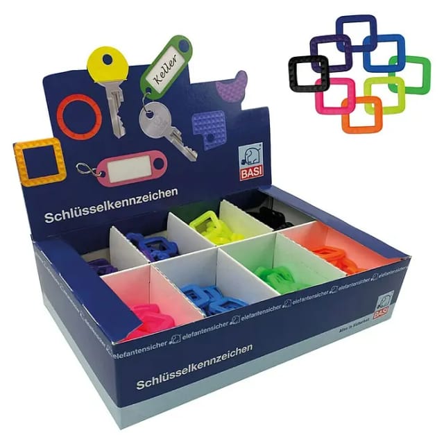 BASI Schlüsselring, Kunststoff, Leuchtfarben
