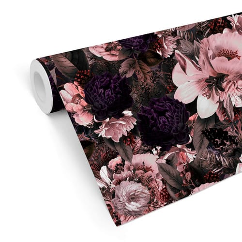 K&L Wall Art Vliestapete »Vintage Vliestapete«, Schlafzimmern Lila Blumen, mehrfarbig, matt - bunt