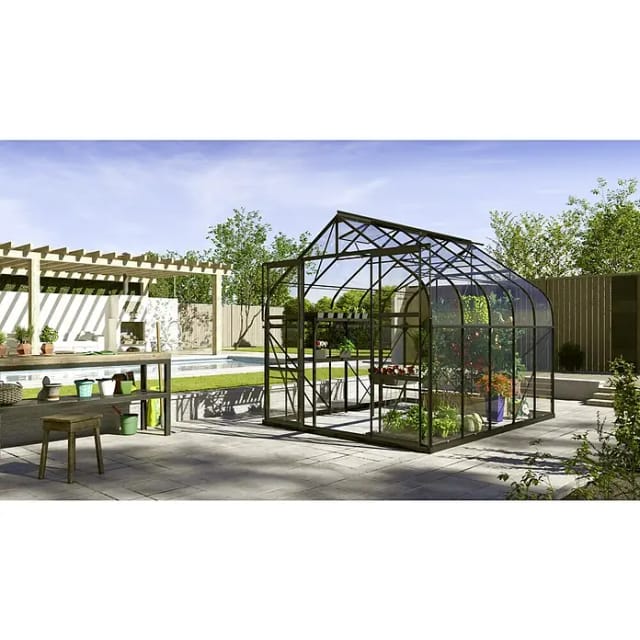 VITAVIA Gewächshaus »Dione«, 8,3 m², Aluminium/Glas, winterfest - schwarz