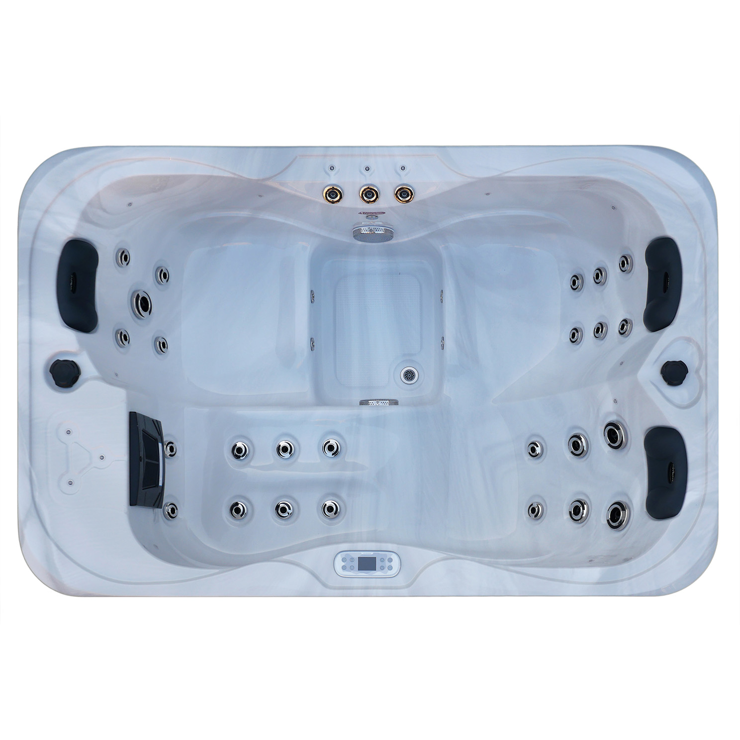TroniTechnik® Outdoor-Whirlpool TINO PRO, 29 Massagedüsen, 4-kW-Heizung, integriertes WiFi, doppelt isoliert, 195 x 127 cm