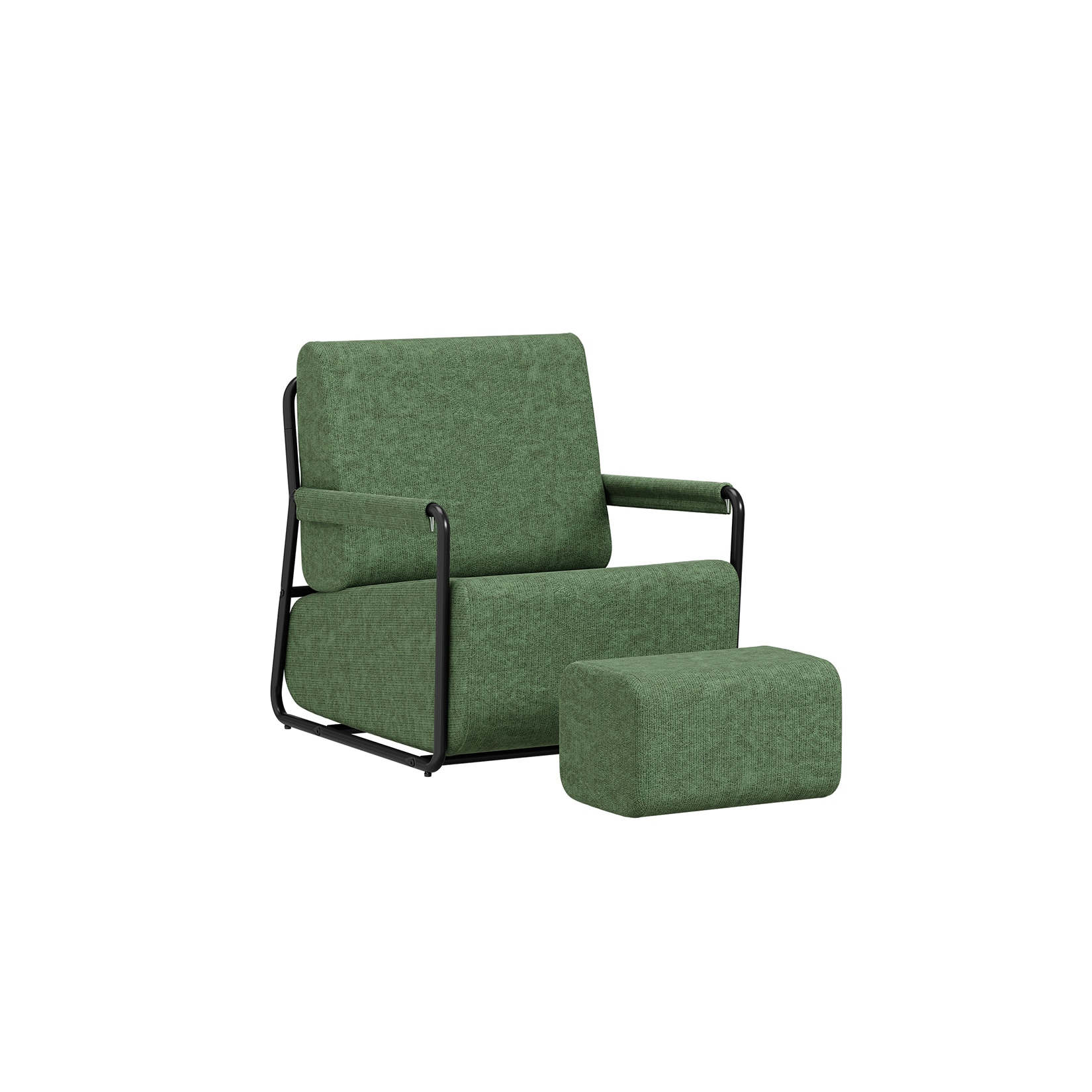 SoBuy Sessel, Liegesessel, Relaxsessel mit Schlaffunktion Dunkelgrün 59x74x78cm Modern