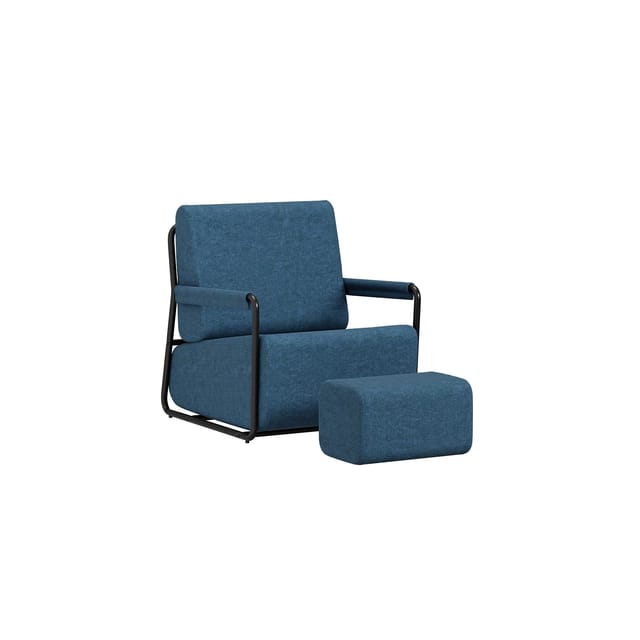 SoBuy Sessel, Lesesessel, Einzelstuhl mit 4 elastischen Bändern Dunkelblau 59,5x67x78cm
