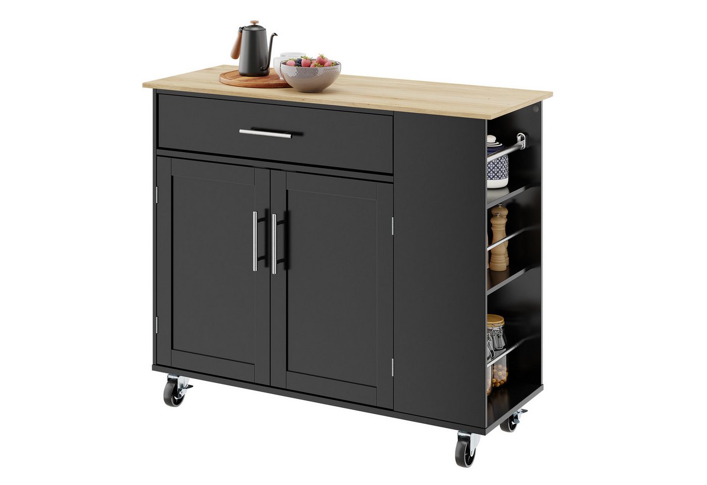 SoBuy Kücheninsel, mobile Küchenstation, rollbarer Küchentrolley mit 1 Schublade 99x40x84,3cm Bild 4