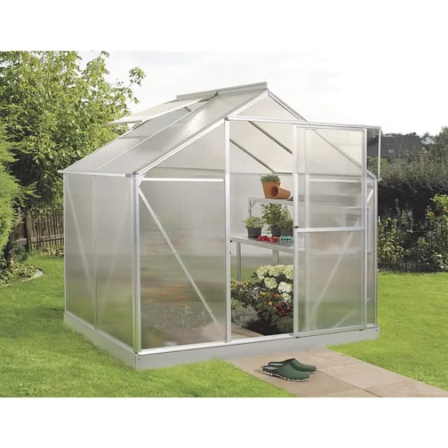VITAVIA Gewächshaus »Eos«, 3,1 m², Kunststoff/Aluminium, winterfest - silberfarben
