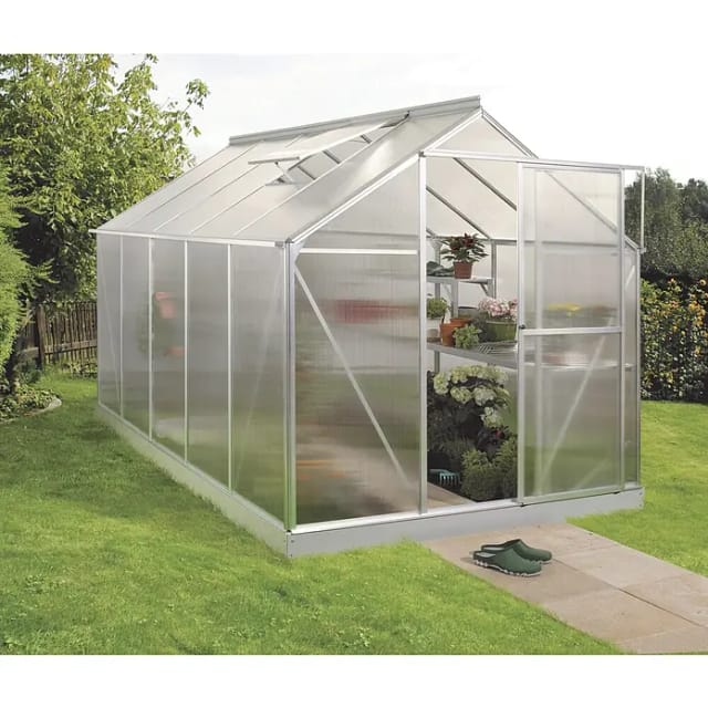VITAVIA Gewächshaus »Eos«, 7,5 m², Kunststoff/Aluminium, winterfest - silberfarben