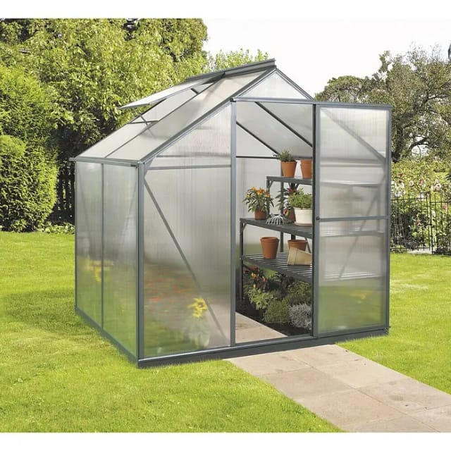 VITAVIA Gewächshaus »Eos«, 3,1 m², Kunststoff/Aluminium, winterfest - gruen